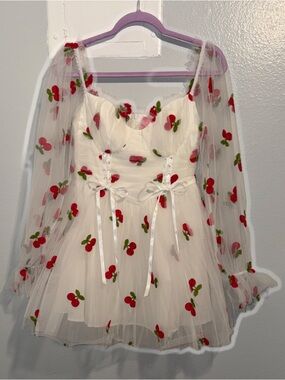 Dolls Kill*Sugar Thrillz Heavenly Affair Babydoll Dress- Cherry